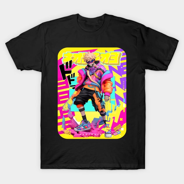 PROUD OTAKU 🟣🟠🟡 SHONEN HERO´S - CHAINSAW BOY 🟡🟠🟣 COLORFUL ANIME FASHION DESIGN T-Shirt by PROUD OTAKU